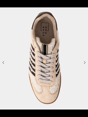 Shu Shop STEVIE - Beige Shearling Lace-Up Sneaker